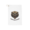 Scary Bear Attacks Golf Towel — Funny Grizzly Head Club Towel with Hook