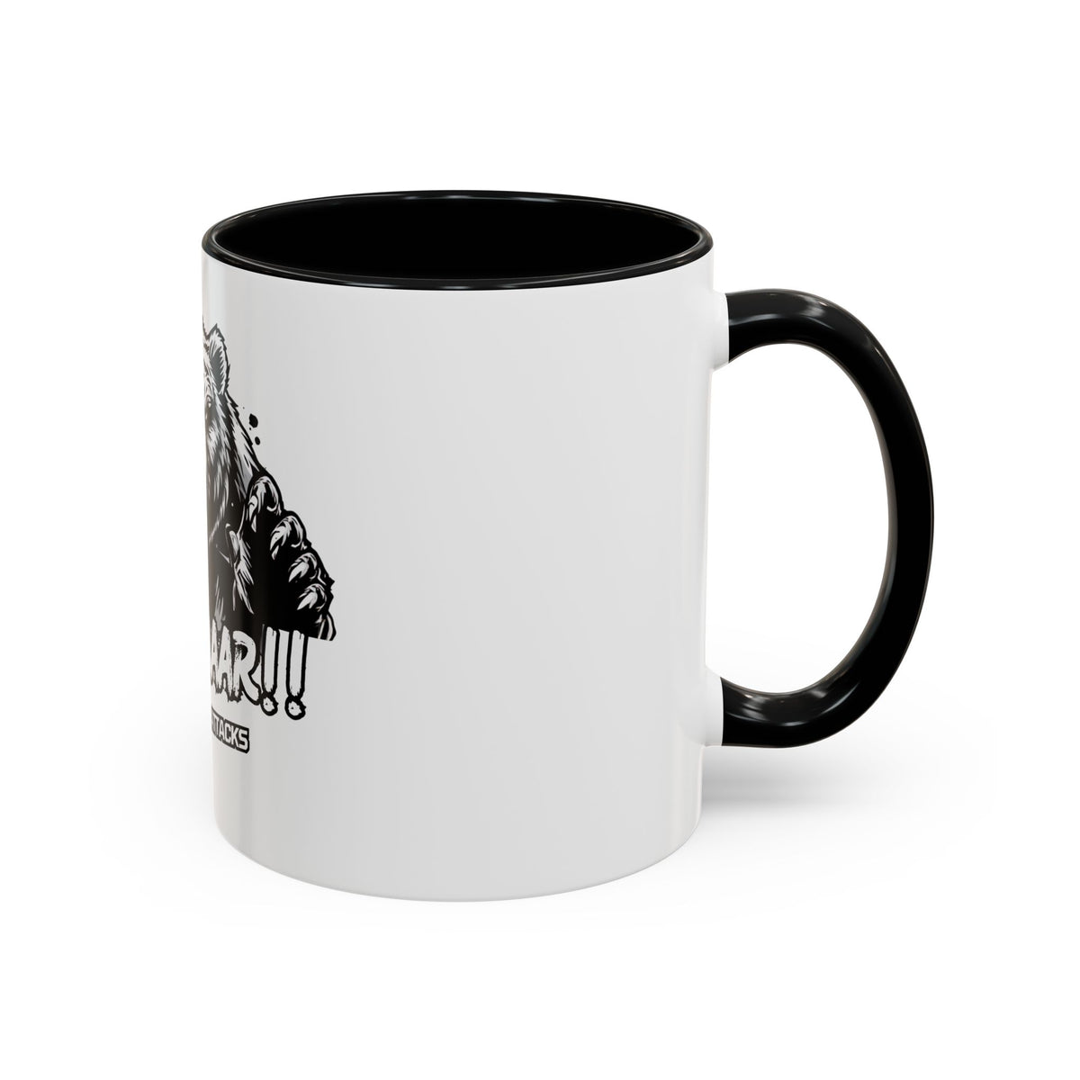 Roar Scary Bear Coffee Mug (11/15oz) – Accent Black Interior & Handle
