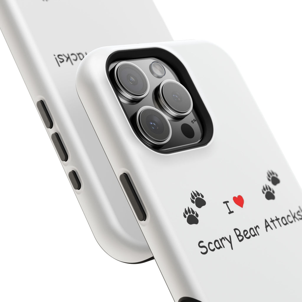 Phone Case — “I  Scary Bear Attacks!” Paw Print Magnetic Impact‑Resistant Case