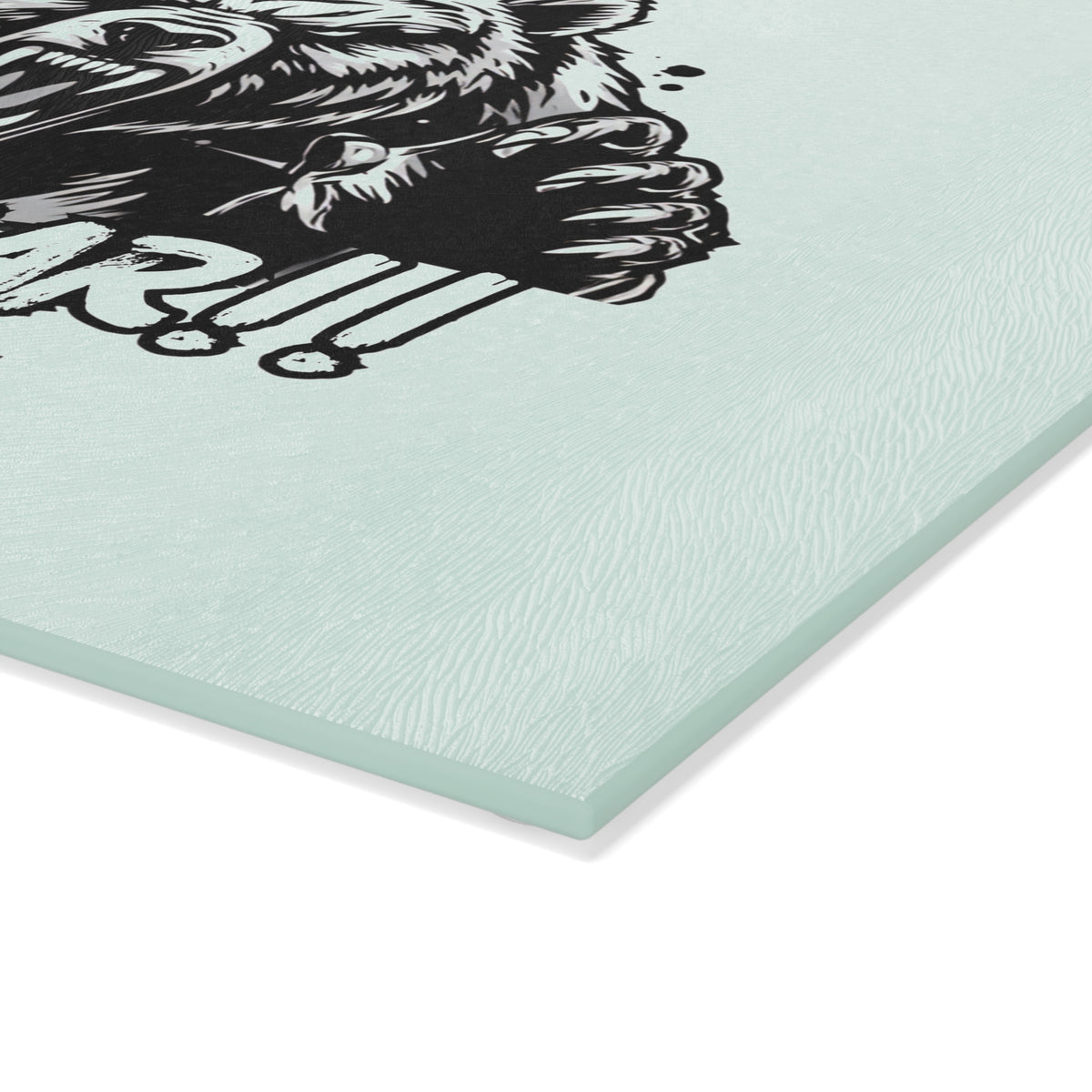 Glass Cutting Board — Roar Bear Graphic Tempered Glass Chopping Board ("ROOOOAAAR!! Scary Bear Attacks")