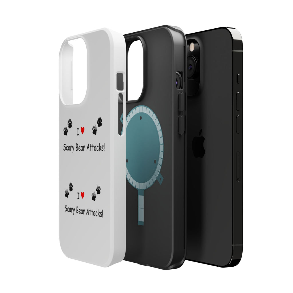 Phone Case — “I  Scary Bear Attacks!” Paw Print Magnetic Impact‑Resistant Case