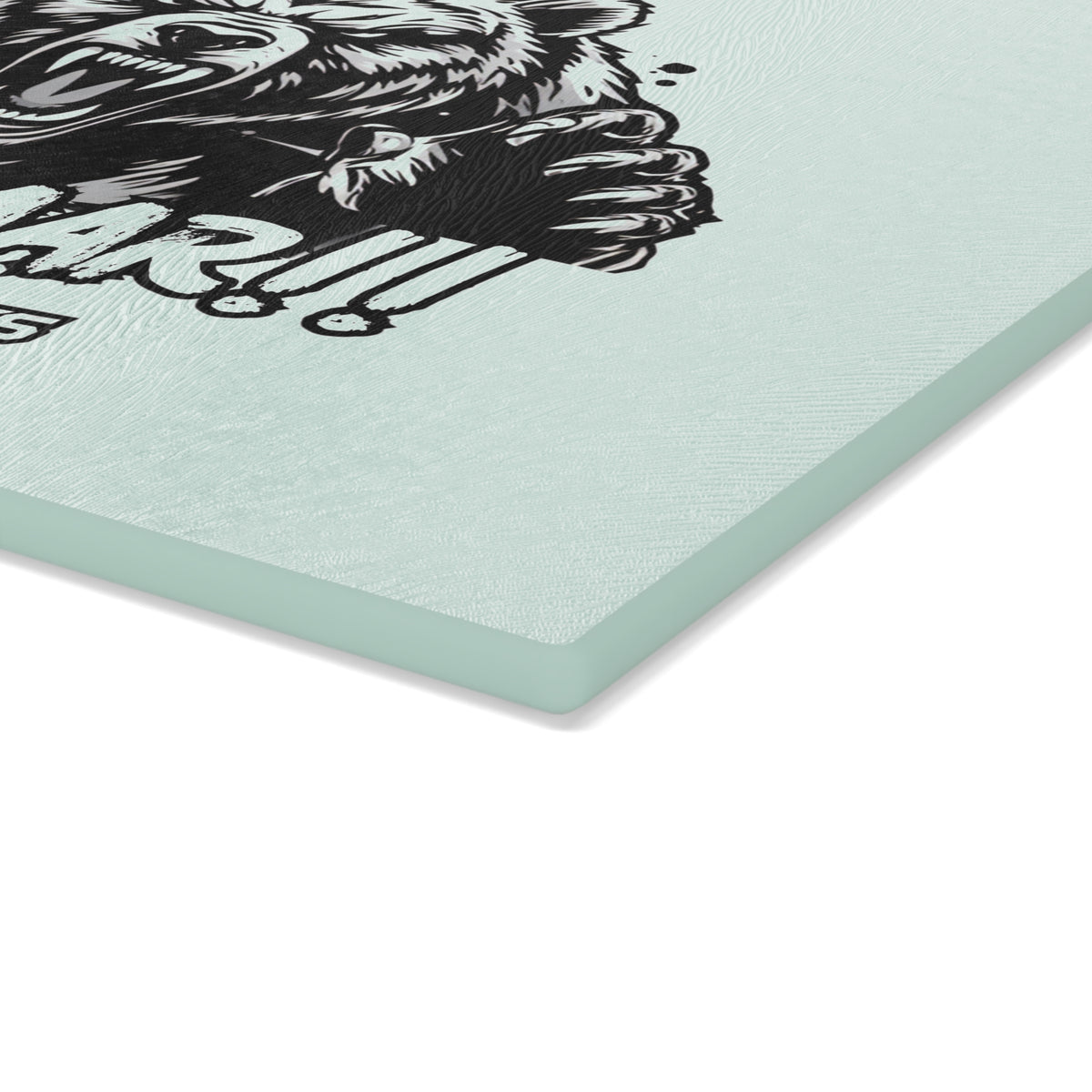 Glass Cutting Board — Roar Bear Graphic Tempered Glass Chopping Board ("ROOOOAAAR!! Scary Bear Attacks")