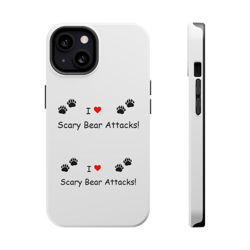 Phone Case — “I  Scary Bear Attacks!” Paw Print Magnetic Impact‑Resistant Case