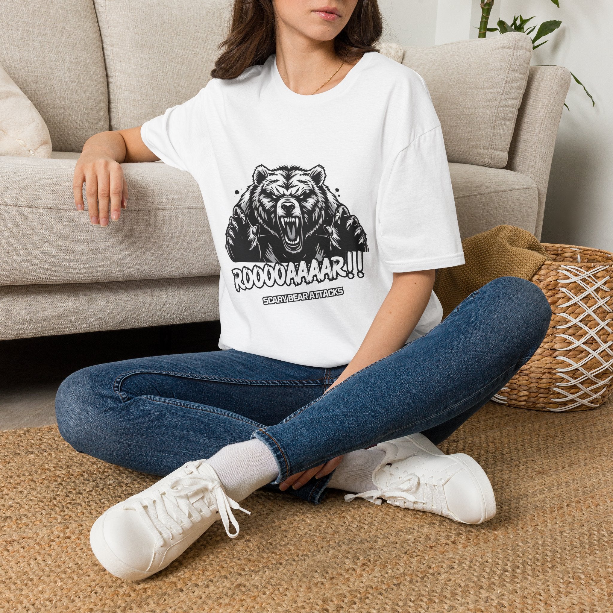 Roar Bear T-Shirt — Vintage Grizzly Graphic Tee ("ROOOOAAAR!!")